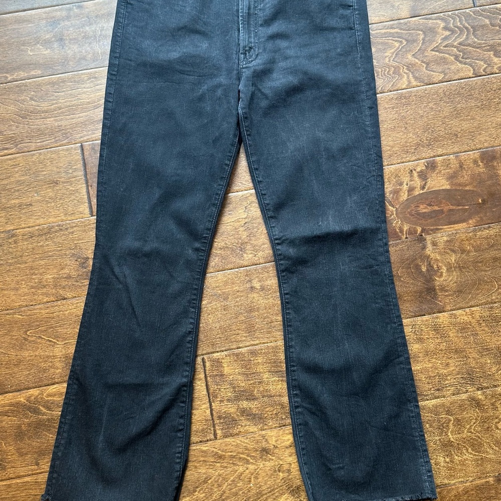 Mother The Hustler Ankle Fray Black size 30